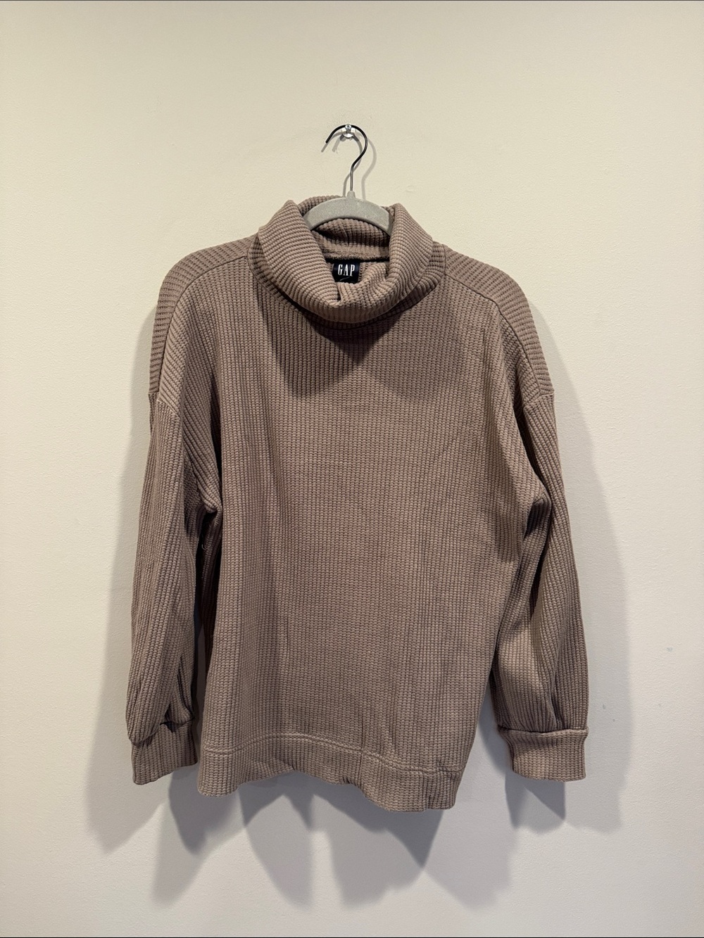 GAP Taupe Waffle Knit Turtleneck